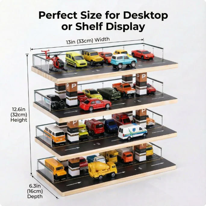 Toy Car 4-Level Parking Garage Playset (Without Cars) - Image 3