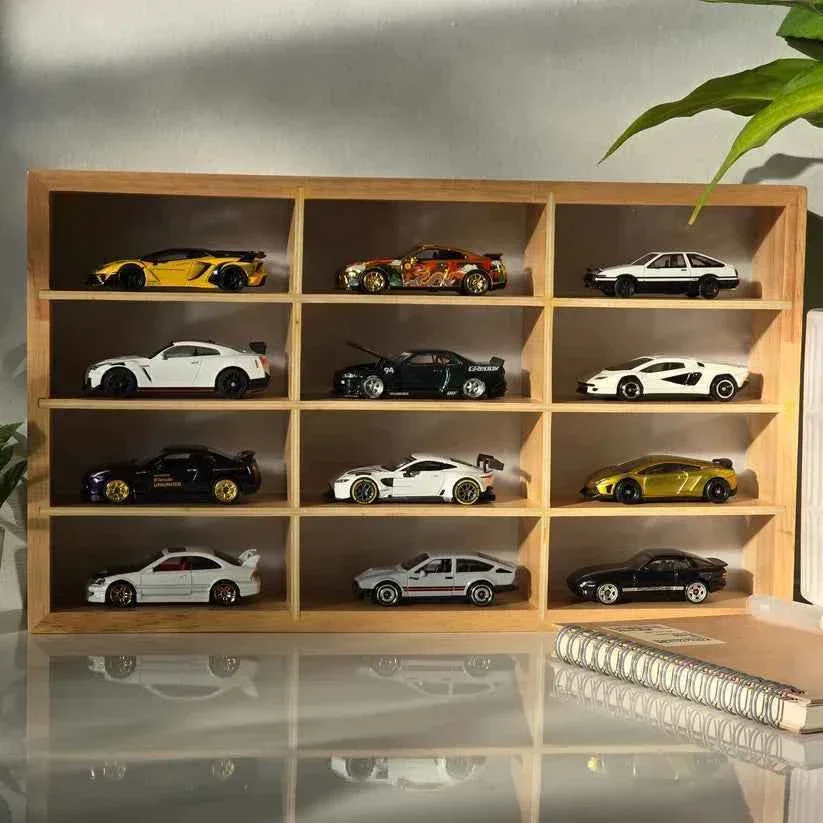 Wooden Light Up Hot Wheels Organizer With Cars - Image 4