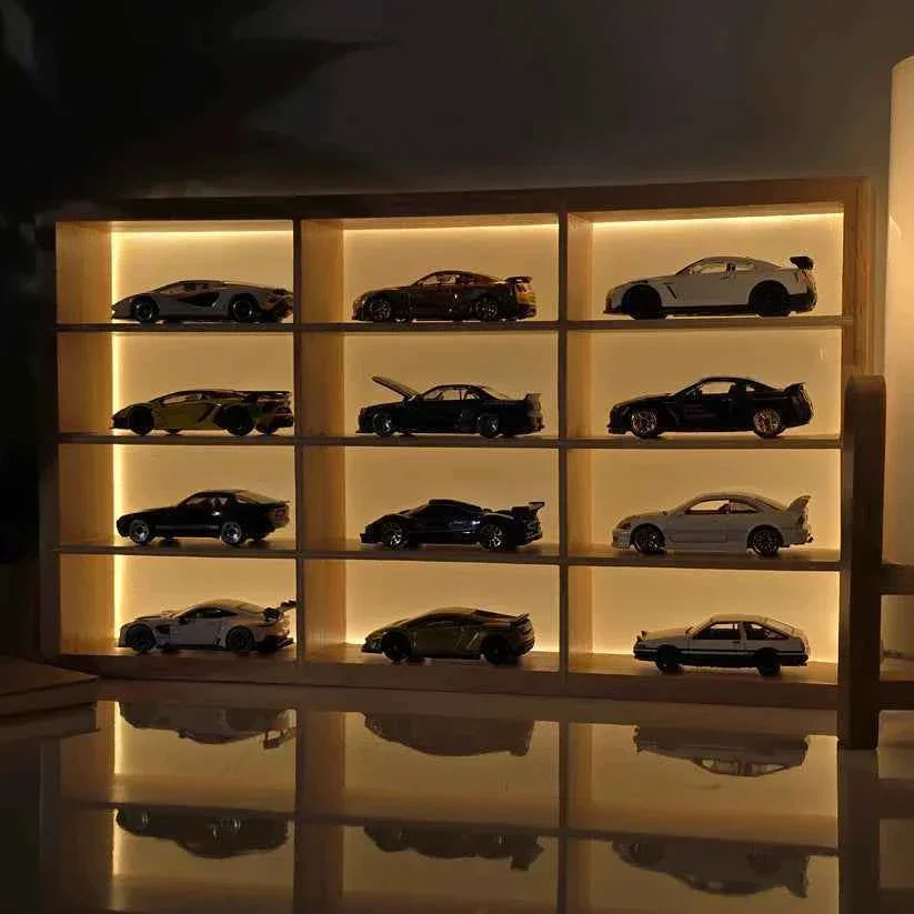 Wooden Light Up Hot Wheels Organizer With Cars - Image 6